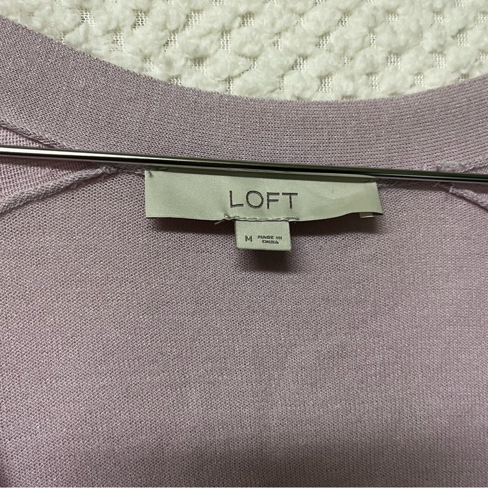 LOFT Womens Button-Up Cardigan Light Purple Office Attire Business Casual Medium - Picture 2 of 8